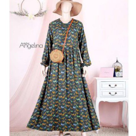 SARAH DRESS PEACOCK DARKGREEN SIZE L BY ATELIER ANGELINA