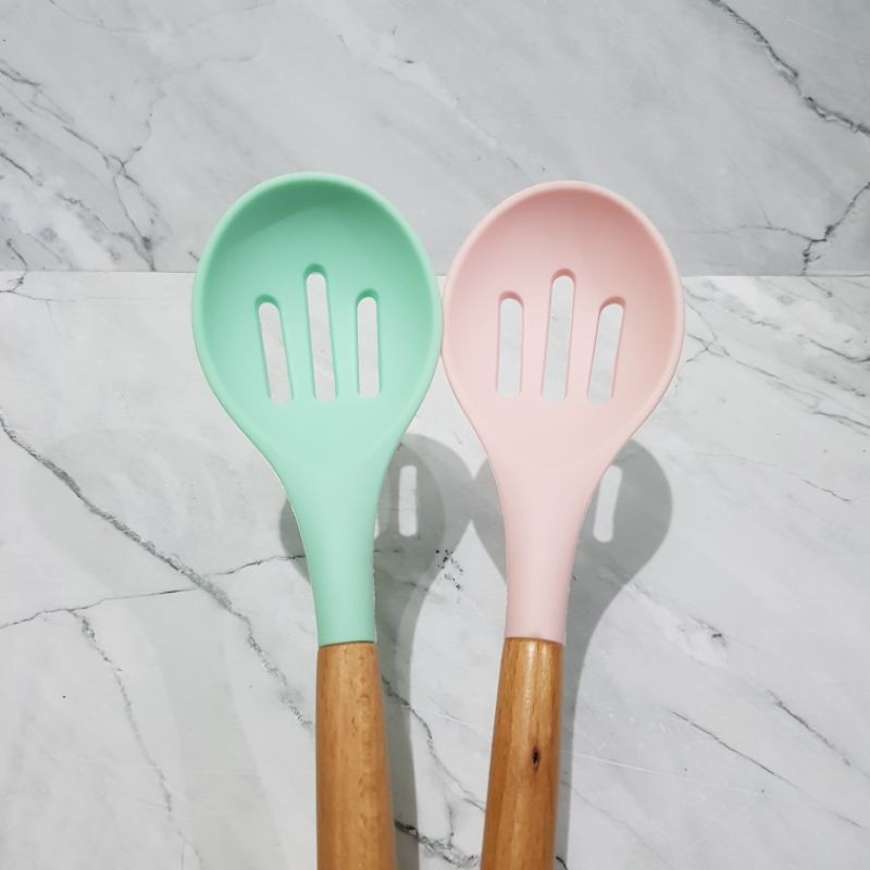 CENTONG SOP silcone LADLE masak silicon 34 cm gg kayu turner silikon tahan panas soup ladle