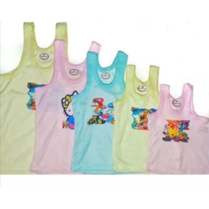 kaos dalam anak isi 6 pcs random/singlet anak kartun