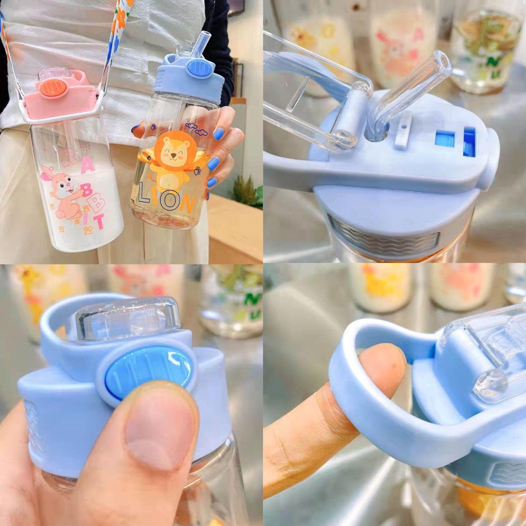 Populer 450ML Cangkir Sippy Air Anak Portable Outdoor Gelas Makan Bayi Anti Bocor