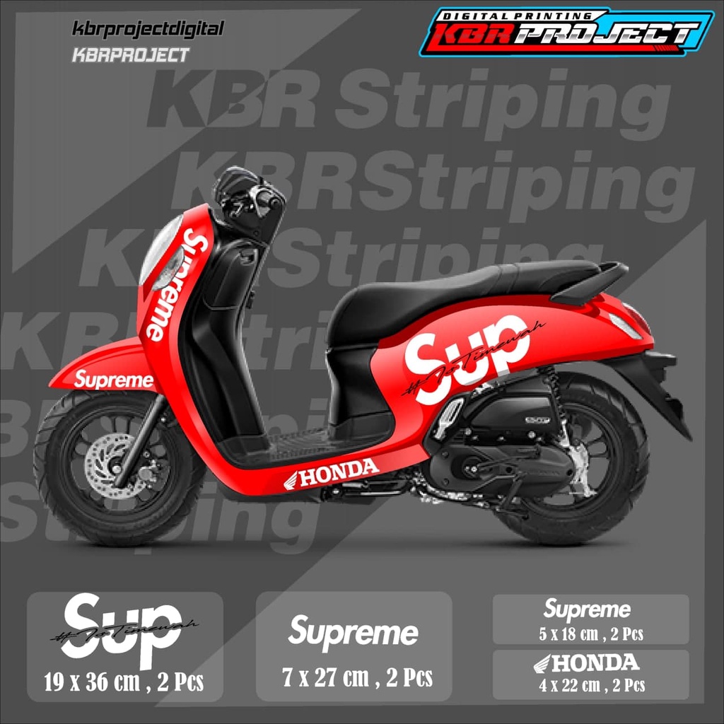 scoopy(supreme)sticker cutting scoopy(supreme)motor honda motor sticker variasi Racing(cod) stiker