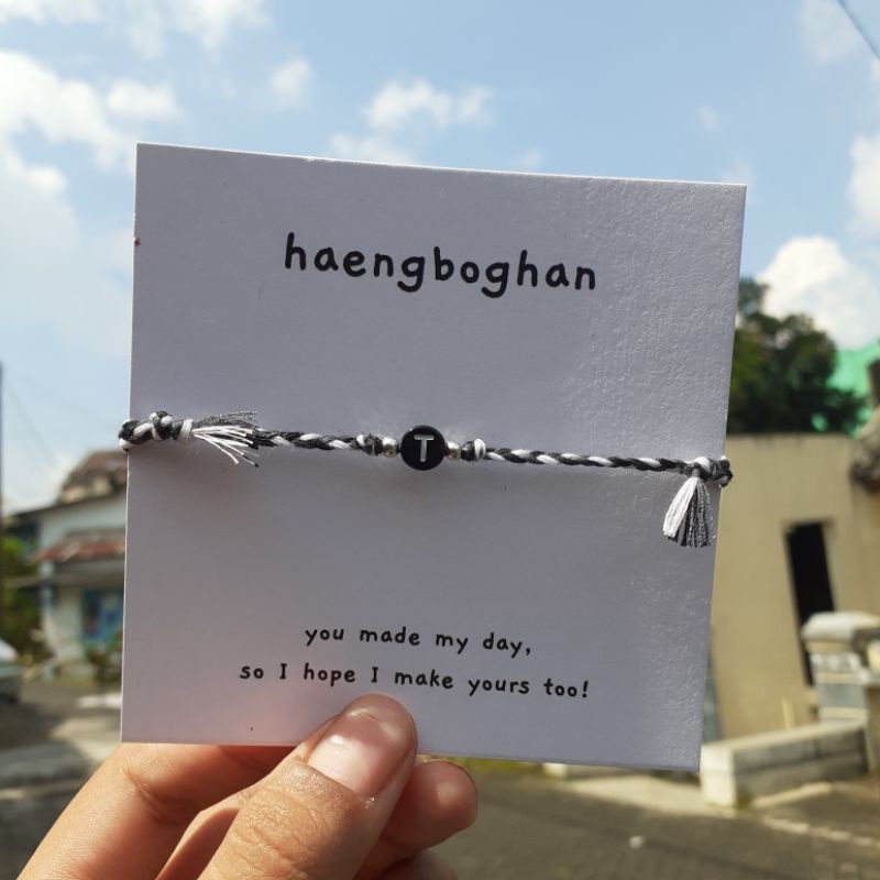 Initial bracelet by haengboghan | Gelang tali huruf inisial nama handmade | Gelang couple