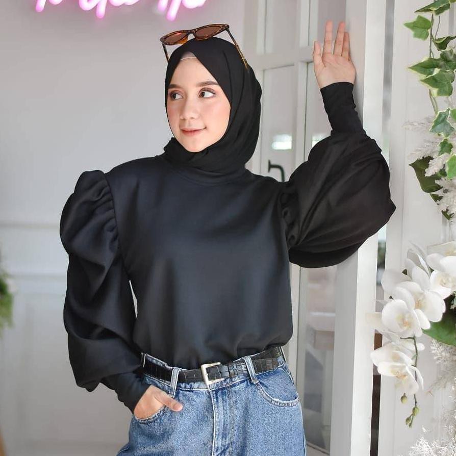 ✺Pasti Laris MELVA BLOUSE / blouse lengan balon / atasan wanita kekinian TE3;
