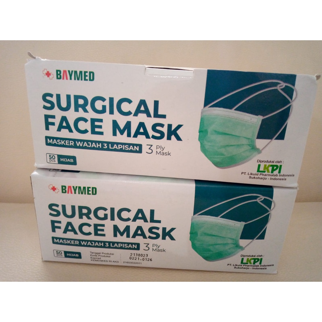 Surgical Mask (Masker Bedah/Medis) Headloop/Hijab Baymed 3ply 50's