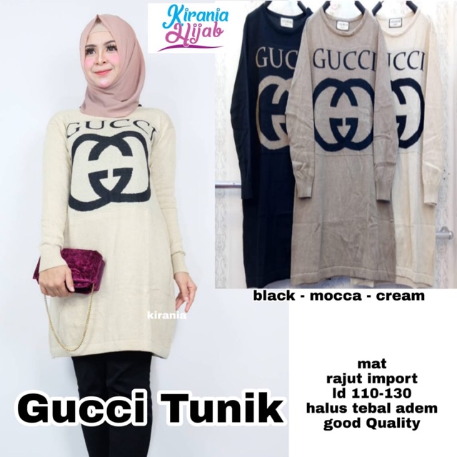 Gucci bIG Tunik Bahan Rajut Impor All Size