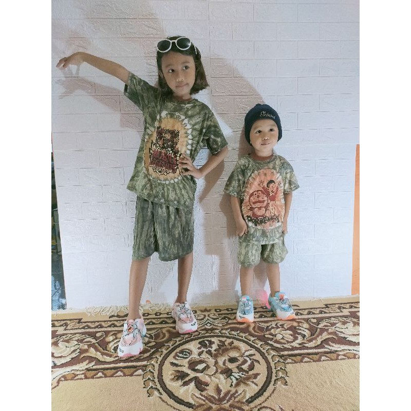 SETELAN ANAK(motif matahari/ BERGAMBAR) BATIK / SETELAN KAOS MURAH