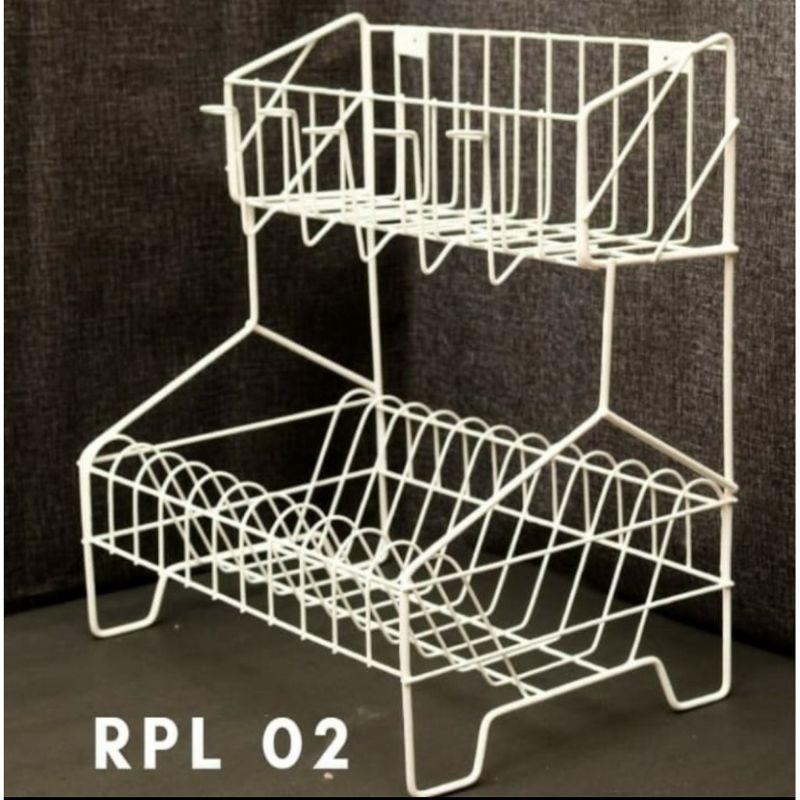 Rak Piring Dan Gelas 2 susun/Rak Besi/