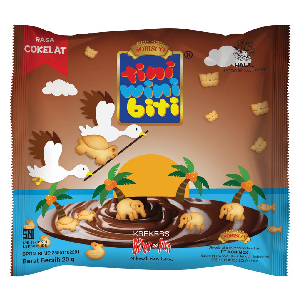 

Sobisco Tini Wini Biti - Netto 18 gr KREKERS Rasa Cokelat Bites or Fun