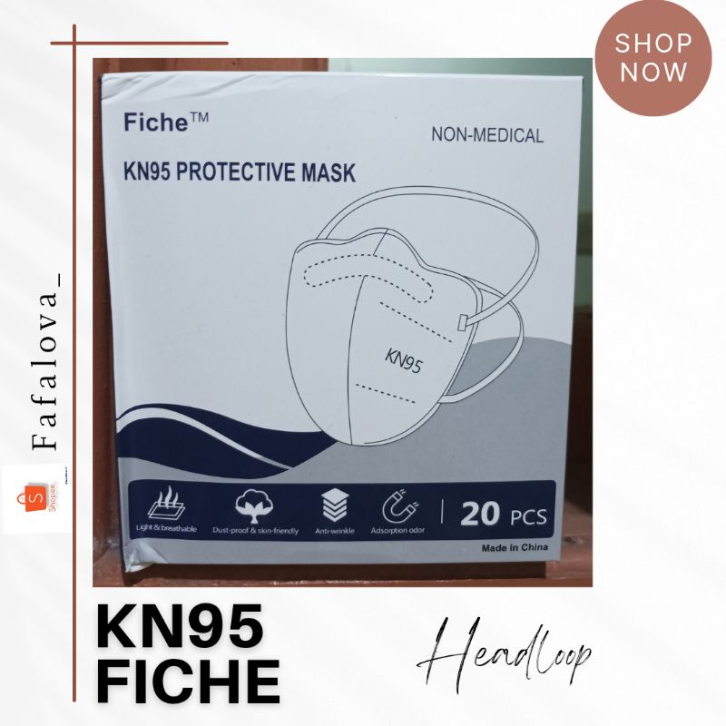 Masker KN95 FICHE Headloop isi 20pcs