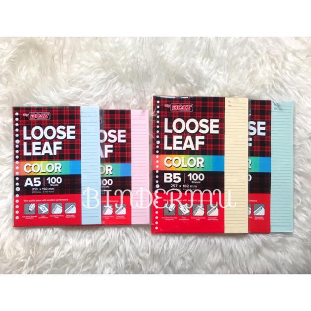 

Loose Leaf Color paper 100 sheets lembar Isi Binder Warna Multiring 20ring A5 / 26ring B5