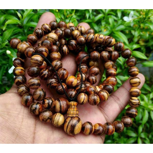 Tasbih 108 Kayu Gaharu Zebra Super Kalimantan 9mm
