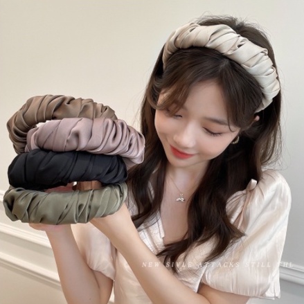 PREMIUM BIG TWISTY Korean Headband 4.5CM - Bando Korea Besar - Bando Lebar Tebal Import Satin