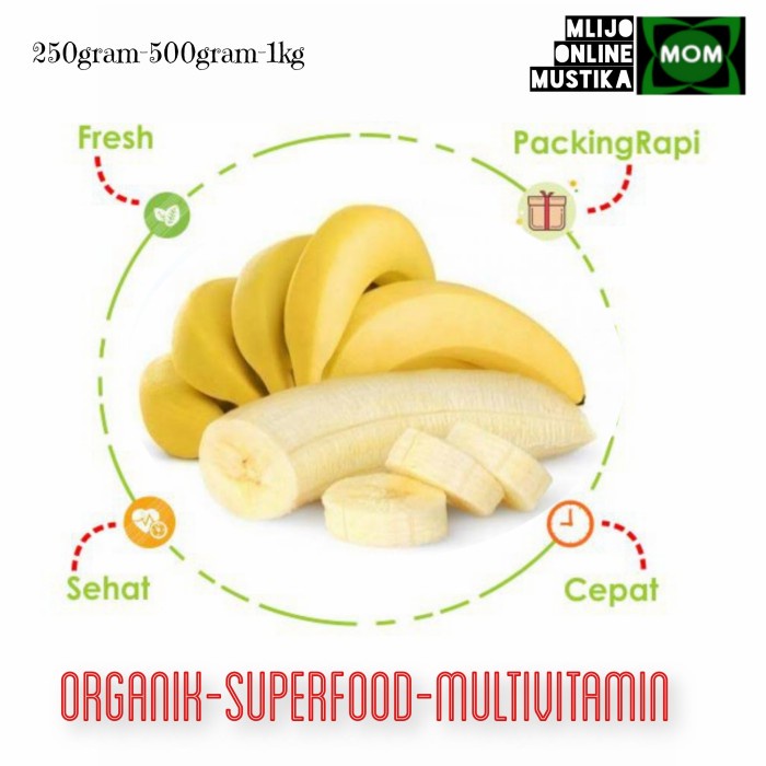 

PISANG KEPOK 1Kg / BANANA / FRESH FRUIT / BUAH SEGAR / ORGANIK / INDO.