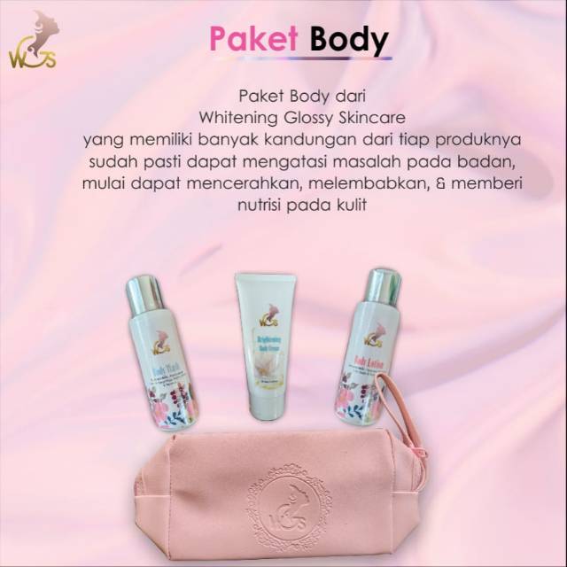 Cod - Paket Badan Wgs Bpom / Whitening glossy skincare