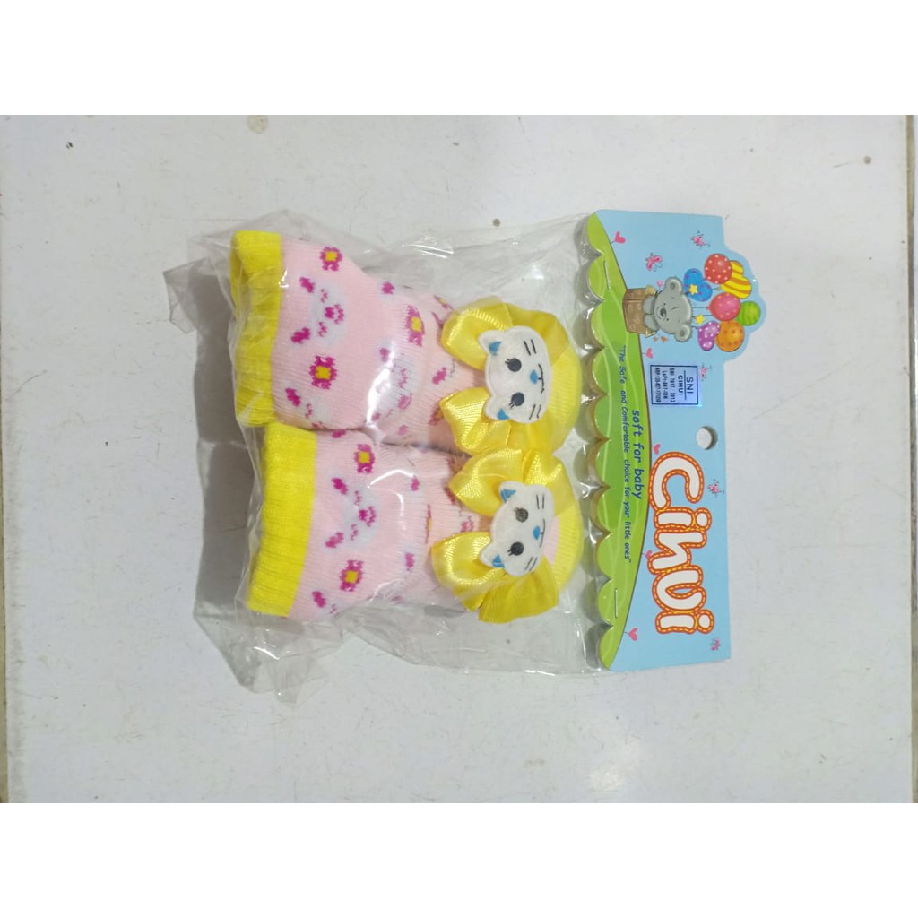 kaos kaki baby motif pita cihui 0-12