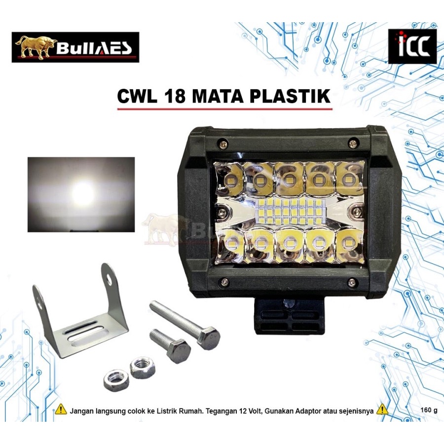 Lampu Tembak LED 18 Mata Led Sorot Cree work light ICC HJG