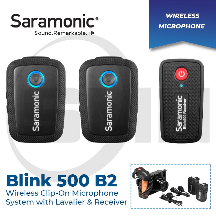 {adenastore} Mic Saramonic Blink 500 BI B2 Dual Channel Wireless Mic Vlog - B2 DUA MIC Murah