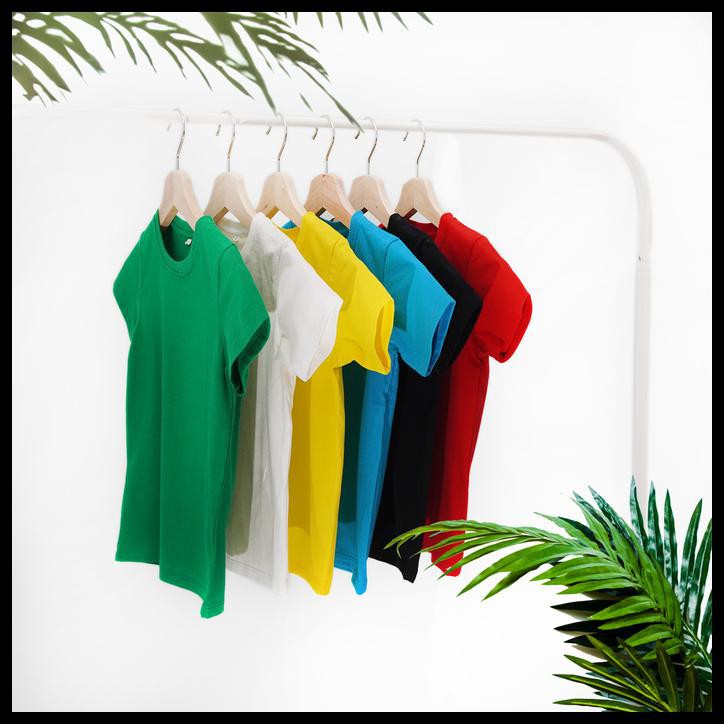 KAOS POLOS ANAK TSHIRT OBLONG KIDS COTTON COMBED 30S UMUR 8-11 TAHUN - 8-9 TAHUN, HITAM