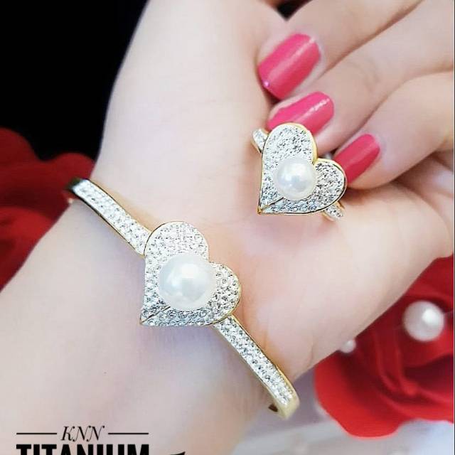 Xuping gelang dan cincin lapis emas 24k 1102k