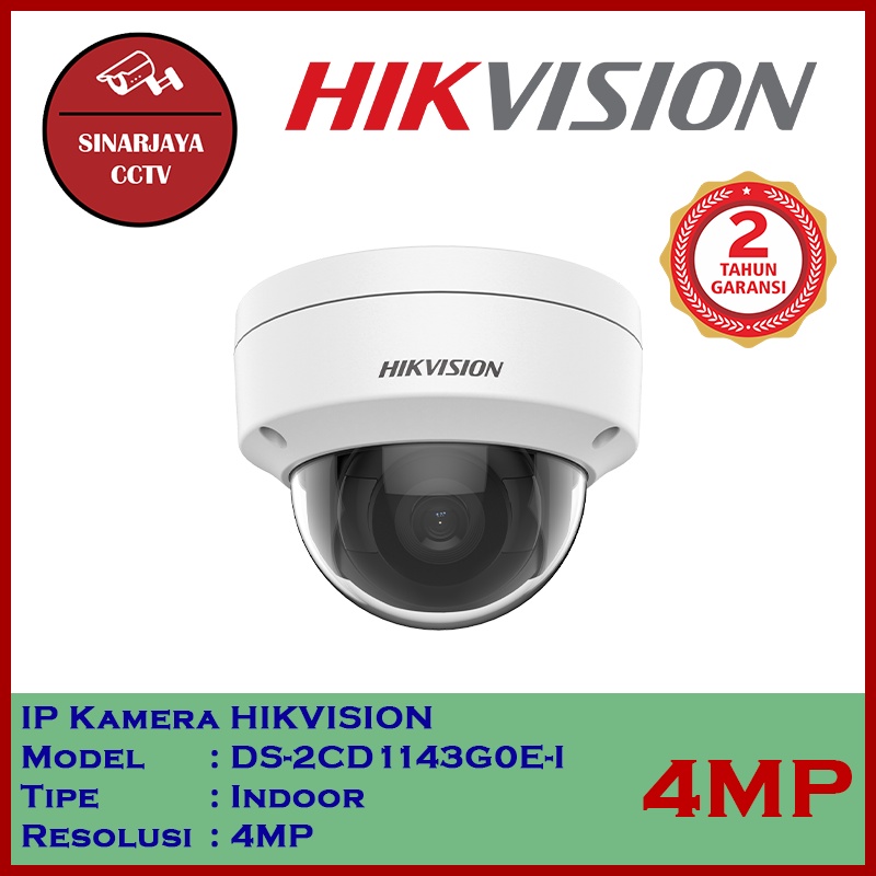 IP Kamera CCTV Dome Hikvision DS-2CD1143G0E-I 4MP Garansi Resmi