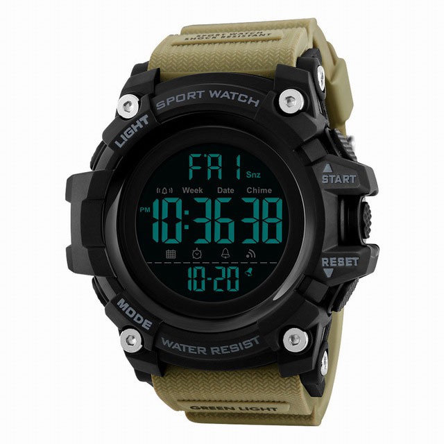 Jam Tangan Sporty Digital Pria - 1384 - EMWSC8KQ Khaki - SKMEI