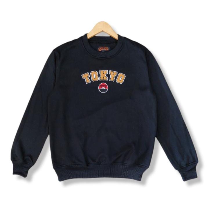 TOKYO BORDIR SWEATER CREWNECK UNISEX - SWEATER LUCU PREMIUM