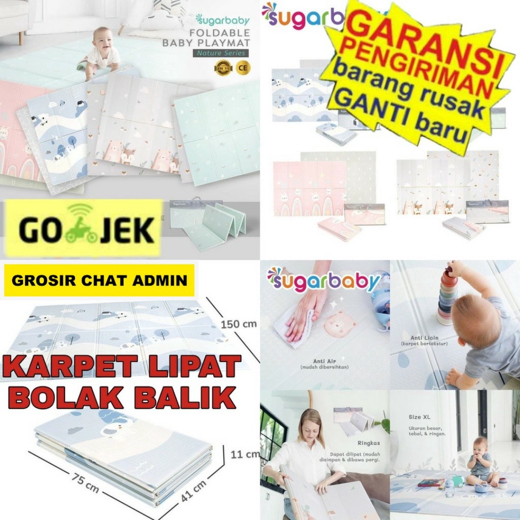 [BOUNCER BAYI INDONESIA] Sugarbaby Foldable Baby Playmat (Nature Series) / Playmat Lipat Anak / Karpet Lipat Bayi / Matras Bayi SugarBaby Foldable Playmat