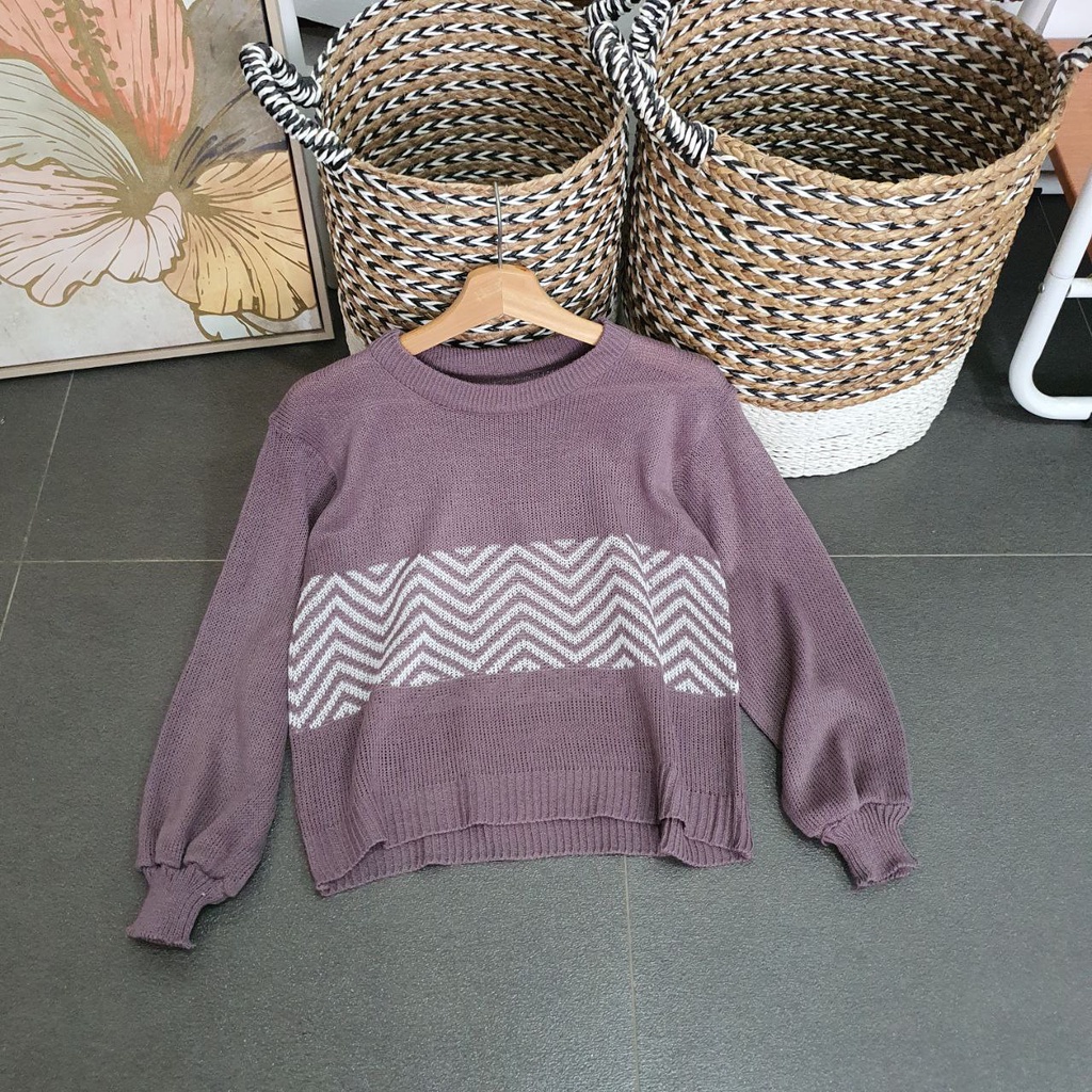 [ COD PROMO] LITTLE ZIGZAG BLOUSE RAJUT KNITE / SWEATER RAJUT TERBARU / OUTWEAR KEKINIAN /ATASAN WANITA / SWEATER RAJUT KOREAN STYLE / OOTD HIJAB / OOTD REMAJA KEKINIAN / BLOUSE KOREAN STYLE / SWEATER RAJUT MURAH / RAJUT MURAH / BLOUSE RAJUT