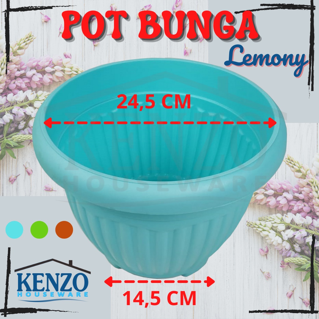 Pot Bunga Tanaman Lemony Lavenia 22 Pot Plastik Warna Besar Jumbo