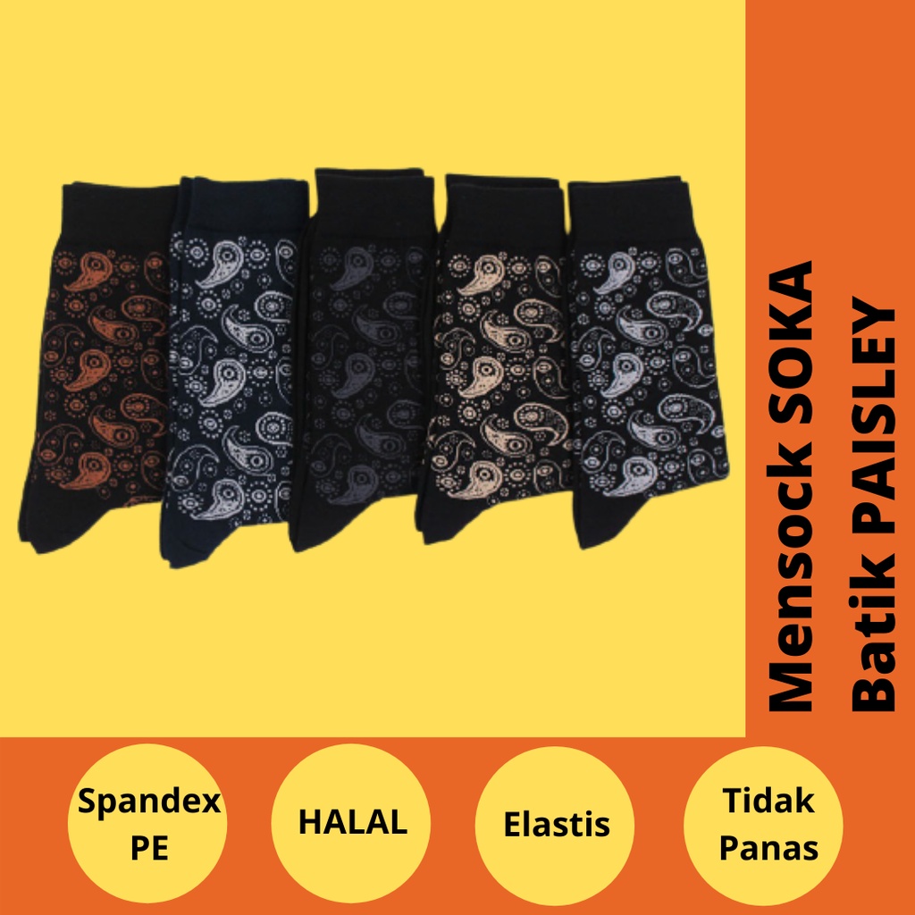 Kaos Kaki Pria Soka Mensock Batik Paisley