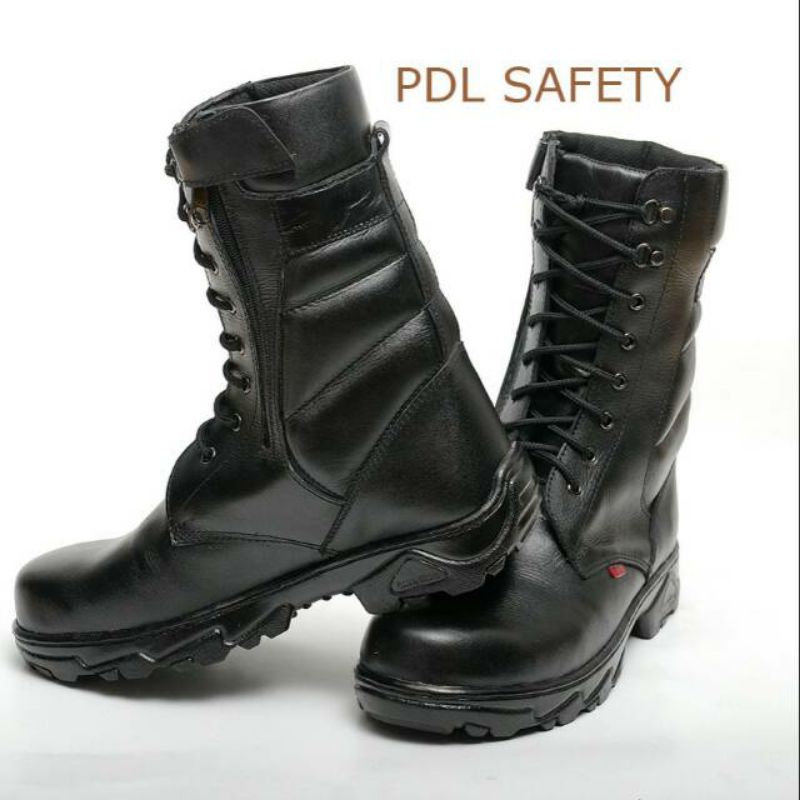 Sepatu PDL PDH TNI Polisi Tentara Satpam Hansip Satpol PP Kickers Boots Safety Sleting kulit sapi
