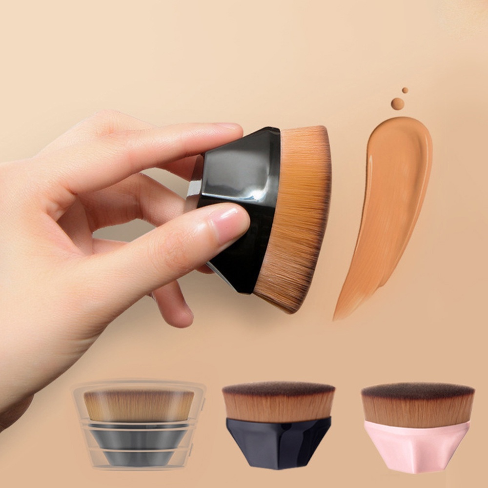 Brush Makeup Portable Bentuk Hexagon Untuk Blush On / Bedak / Foundation