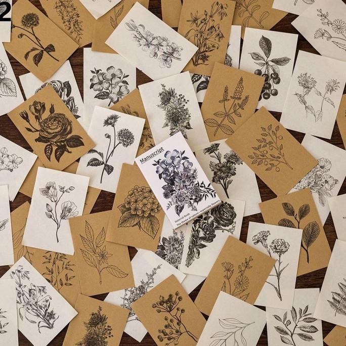 

QT855 80 Pcs Ku Kertas Gaya Vintage Untuk Dekorasi Alat Tulis Sekolah