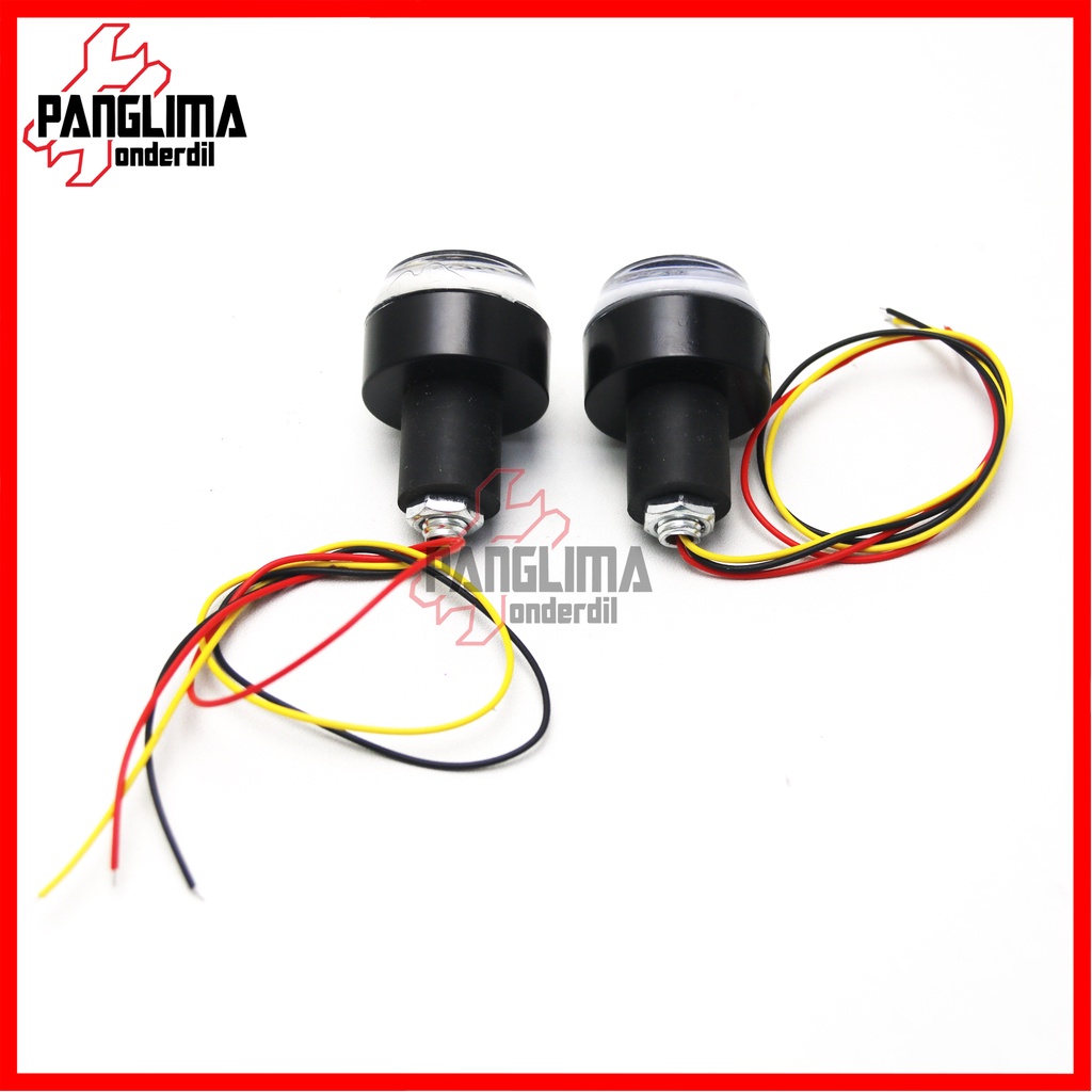 Jalu Stang LED 2 Mode Bandul Handle-Handel-Hendle-Hendle Setang-End Bar Senja Kuning-Sein-Sen Putih-Biru-Merah Universal-Untuk Semua Jenis Motor