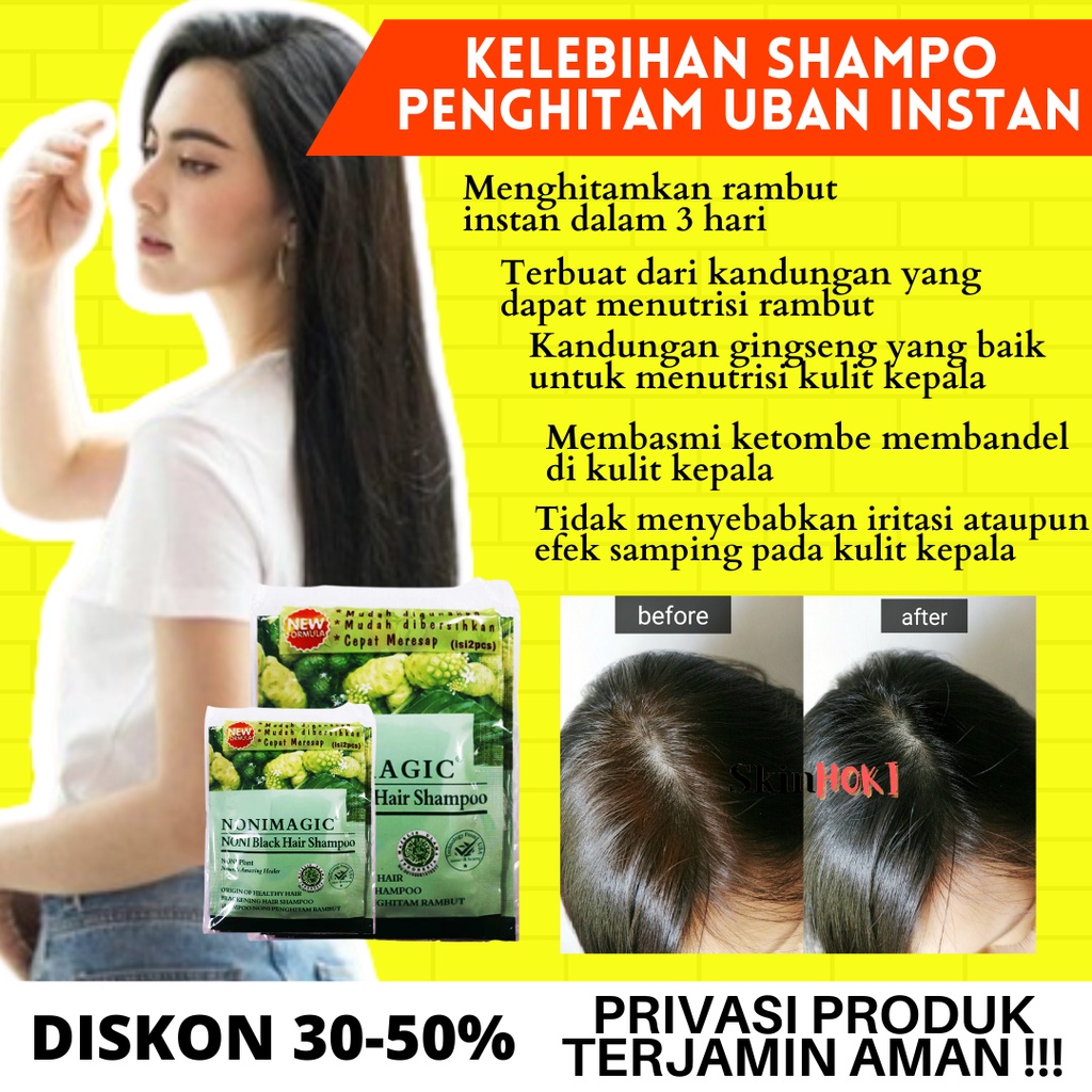 SHAMPO UBAN PENGHITAM UBAN PERMANEN PENYUBUR RAMBUT BSY NONI MAGIC BLACK HAIR SHAMPO HALAL PENGHILANG UBAN ORIGINAL BPOM