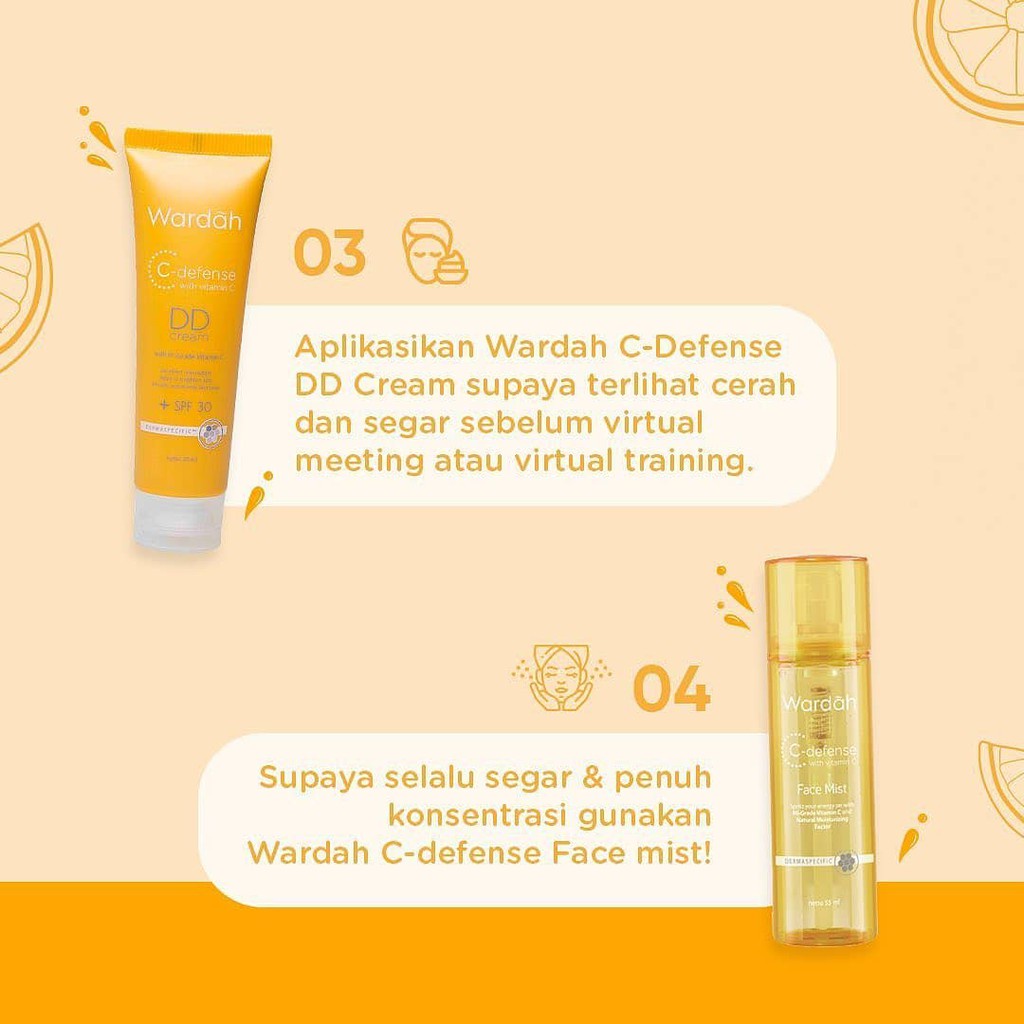 WARDAH C-Defense Series  C Defense Face Mist Creamy Wash Serum Waterclay Mask (VH)