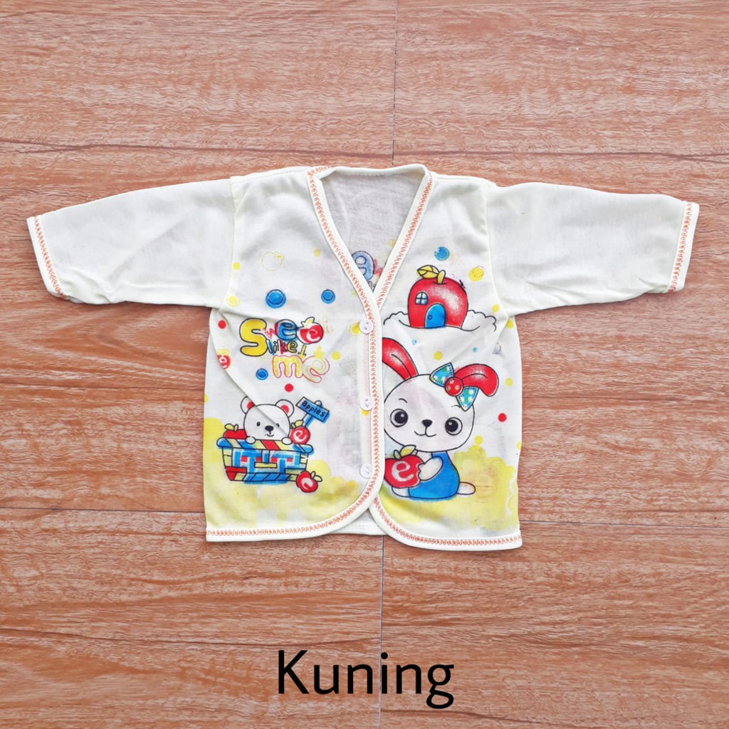 1 LUSIN (12 pcs) Baju bayi panjang WARNA perlengkapan bayi lahir