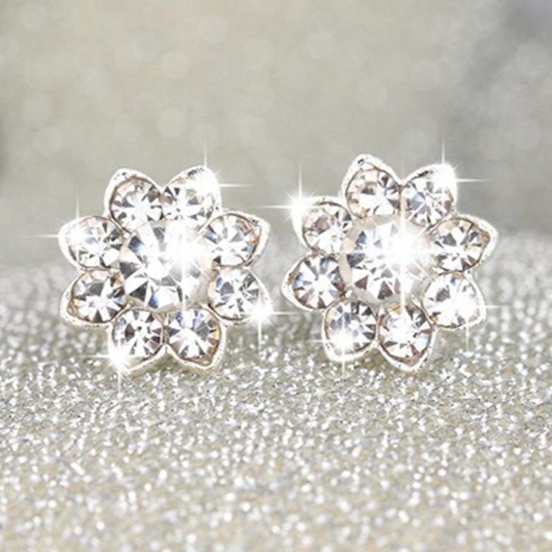 Korea Fashion Heart Star Pearl Berlian Imitasi Stud Earrings untuk Wanita Pesona Perhiasan