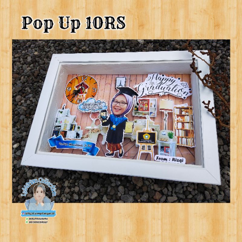 Pop Up frame 3D + jam (kado unik & keren)
