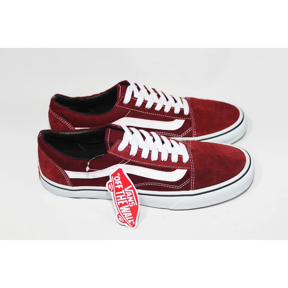 TERBARU SEPATU MAROON MERAH CACING SEPATU SNEAKERS CASUAL MERAH MOTIF SEPATU PRIA WANITA