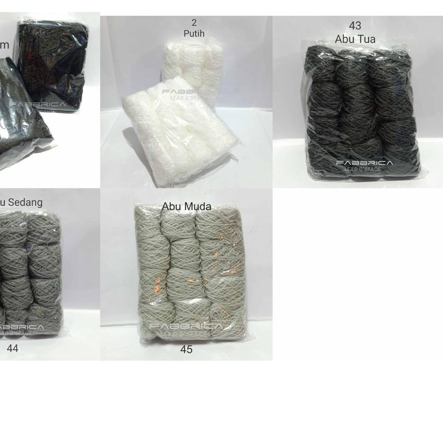 Grosir (12 pcs) BENANG WOOL VONEL SEWARNA WOL RAJUT SULAM SIET YARN KECIL LUSINAN PUTIH HITAM ABU
