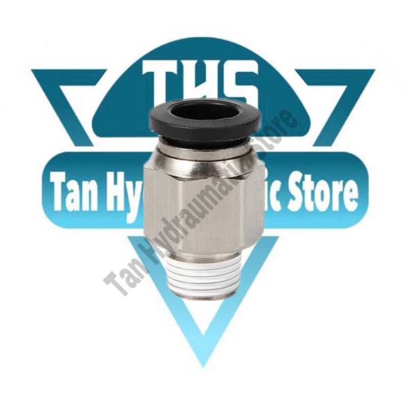 fitting pneumatic lurus uk selang 12mm drat 3/8 PC 12-03