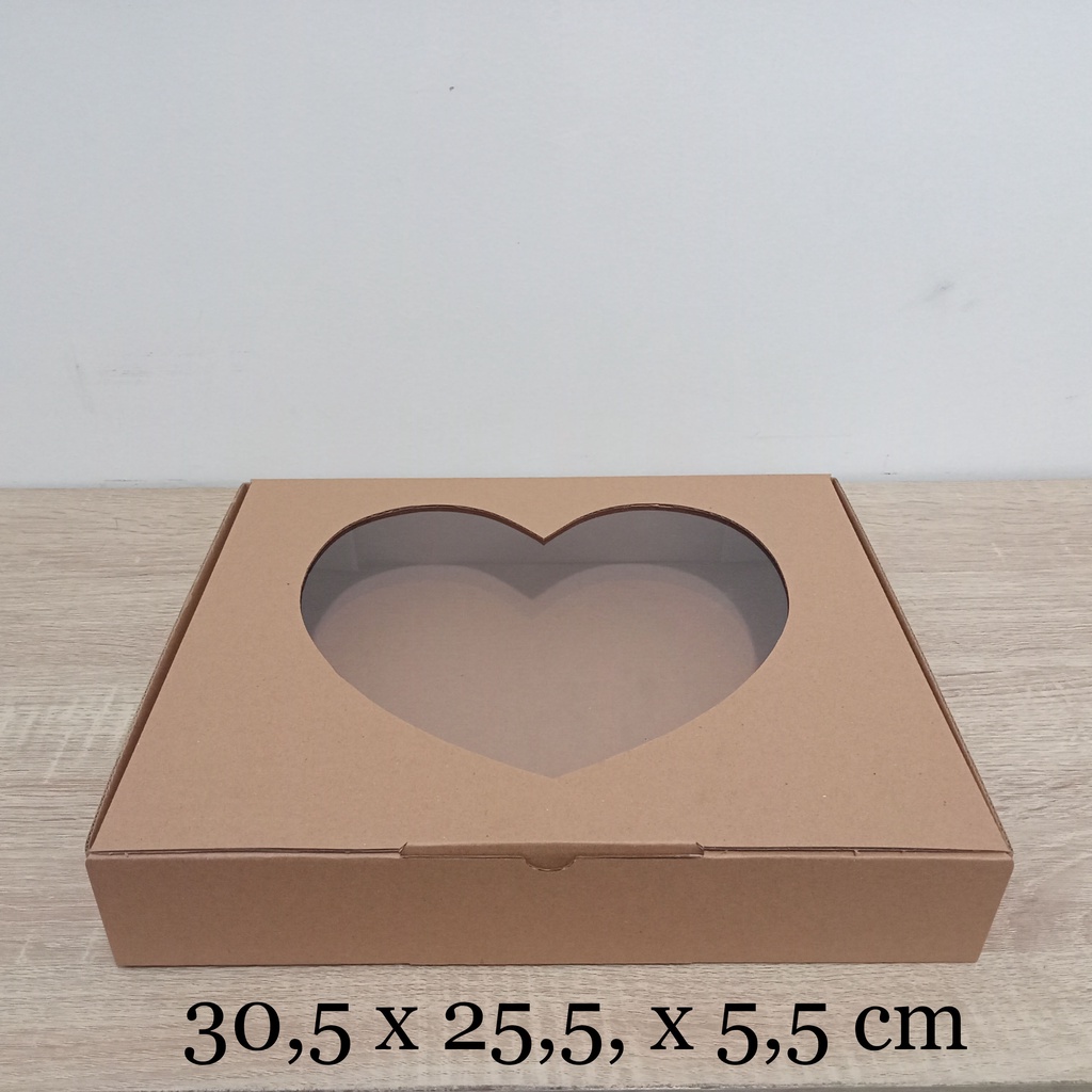 

Kardus Mika Hati / Love 30,5 x 25,5 x 5,5 cm... diecut, untuk kue dll