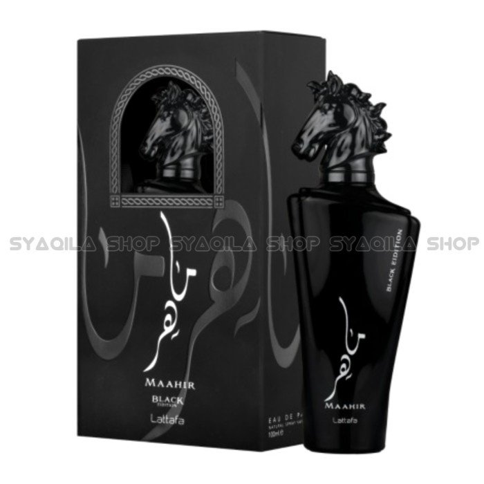 Parfum Ori Maahir Black Edition By Lattafa Perfume Pria Wanita 100ml