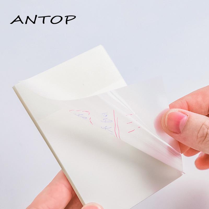 50 Lembar Sticky Note Transparan Anti Air Bahan Plastik Untuk Kantor / Sekolah