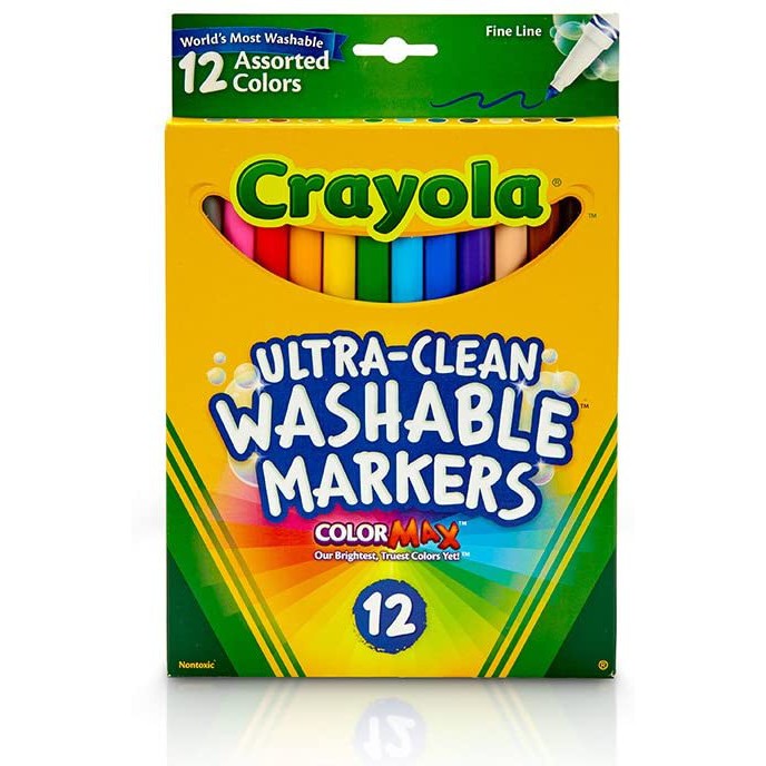 

12ct - Crayola Ultra Clean Washable Fine Line Markers Assorted