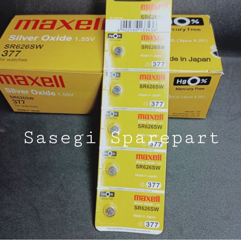Baterai Maxell 377 SR626SW Maxell 377 Maxell 626 Silver Oxide