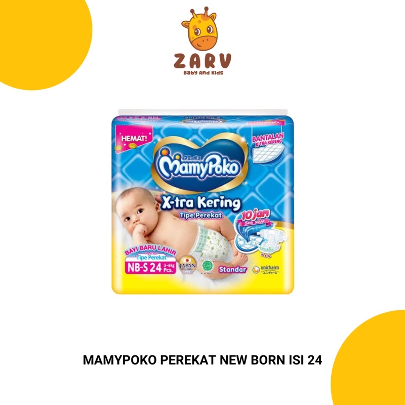 Mamypoko New Born Pampers Mamy Poko Popok Perekat X-tra Kering - NB-S 24 Pempes