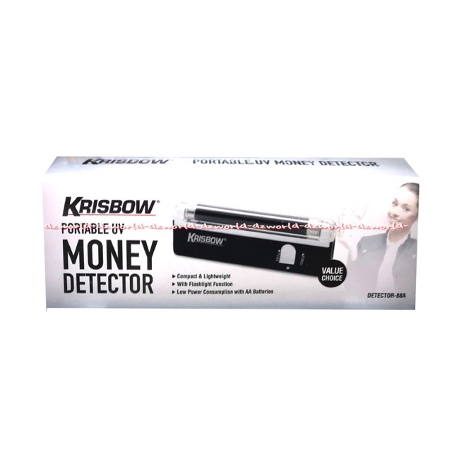 Krisbow Money Detector Mesin Detektor Uang Kertas Krisbow Portable UV Kris Bow Alat Mendeteksi Uang Palsu Moneys Detector