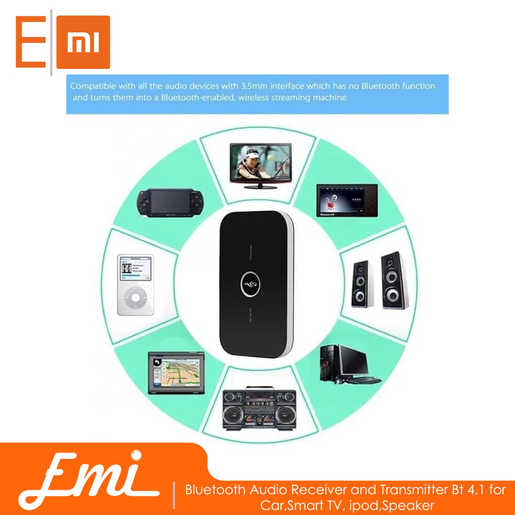 B6 2 in 1 Wireless Bluetooth Transmitter &amp; Receiver A2DP Audio Adapter By EMI